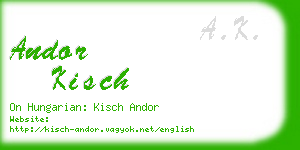andor kisch business card